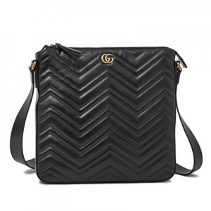 グッチ GUCCI GGマーモント キルティングレザー ショルダーバッグ ブラック [メンズ] 523369 DTDHT 1000