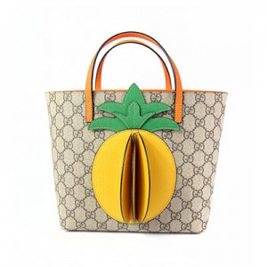 GUCCIグッチ パイナップル GG トートバッグ   ベージュ×イエロー  レディース 580840​