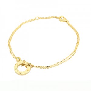 カルティエ ラブ サークル ダイヤ ブレスレット YG 18K  B6033198