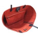 ルイ・ヴィトンLOUIS VUITTON  ロックミー・カバ クレインナチュラルレザー ネイビー×レッド M54682