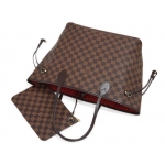 ルイヴィトン バッグ　LOUIS VUITTON　ヴィトン　ダミエ　LV　トートバッグ　ポーチ付き　ネヴァーフルMM　エベヌ　N41358