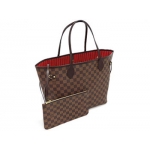 ルイヴィトン バッグ　LOUIS VUITTON　ヴィトン　ダミエ　LV　トートバッグ　ポーチ付き　ネヴァーフルMM　エベヌ　N41358