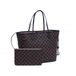 ルイヴィトン　バッグ　ダミエ・エベヌ　LV　トートバッグ　ポーチ付き　ネヴァーフルMM　ローズ・バレリーヌ　N41603