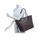 ルイヴィトン　バッグ　ダミエ・エベヌ　LV　トートバッグ　ポーチ付き　ネヴァーフルMM　ローズ・バレリーヌ　N41603