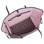ルイヴィトン　バッグ　ダミエ・エベヌ　LV　トートバッグ　ポーチ付き　ネヴァーフルMM　ローズ・バレリーヌ　N41603