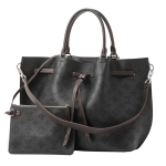 ルイヴィトン LOUISVUITTON ジロラッタ  バッグ マヒナ 黒 モノグラム パンチング バイカラー エレガント M54402​