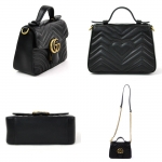 GUCCI グッチ  バッグ 2WAYバッグ レザー GGマーモント ブラック ゴールド金具 547260