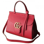 グッチ バッグ レディース 2WAY ショルダーバッグ ハンドバッグ GGマーモント ミニトップハンドルバッグ レッド 442622 A7M0T 6339