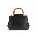 GUCCIグッチトートバッグ ニムフェア スモール レザー トートバッグ 黒×ブラウン レザー×ウッド 453767​