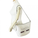グッチ ショルダーバッグ メンズ  GUCCI ハーフムーン ホーボーバッグ レザー ホワイト 523588 0GCAT 8820​