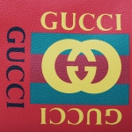グッチ GUCCI プリント レザー ハーフムーン ホーボーバッグ ショルダーバッグ レッド [メンズ] 523588 0GCAT 6461