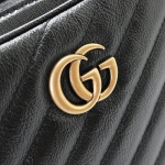 グッチ ショルダーバッグ  GUCCI ポシェット GG MARMONT/GGマーモント キルティング レザー ブラック 550155 0OLFT 1000​