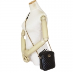 グッチ ショルダーバッグ  GUCCI ポシェット GG MARMONT/GGマーモント キルティング レザー ブラック 550155 0OLFT 1000​