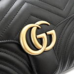 グッチ ショルダーバッグ GUCCI  レディース ハンドバッグ スモール GGマーモント レザー ブラック 黒 498100 DTDPT 8975​