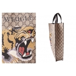 グッチ トートバッグ/ショルダーバッグ GUCCI ベンガル/虎 GGスプリーム ブラウン/ベージュ ブラック 450950K571T8668