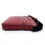 GUCCI グッチ シグネチャー メッセンジャーバッグ グッチシマ ショルダーバッグ レザー レッド レディース  406410​