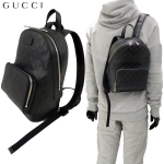 グッチ GUCCI メンズ リュックサック レザー シグネチャー バックパック 黒 406370 CWCQN 1000