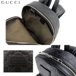グッチ GUCCI メンズ リュックサック レザー シグネチャー バックパック 黒 406370 CWCQN 1000