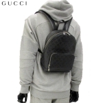 グッチ GUCCI メンズ リュックサック レザー シグネチャー バックパック 黒 406370 CWCQN 1000