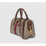 GUCCIグッチ エンボスロゴラゲージタグ付きボストンバッグ GG柄 ベージュ×ブラウン ショルダーバッグ ハンドバッグ 547953 9C2ST 8746