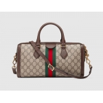 GUCCIグッチ エンボスロゴラゲージタグ付きボストンバッグ GG柄 ベージュ×ブラウン ショルダーバッグ ハンドバッグ 547953 9C2ST 8746