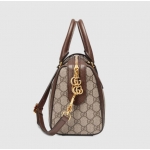 GUCCIグッチ エンボスロゴラゲージタグ付きボストンバッグ GG柄 ベージュ×ブラウン ショルダーバッグ ハンドバッグ 547953 9C2ST 8746