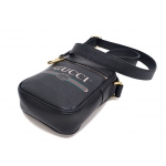 グッチ GUCCI プリントレザーショルダーバッグ ブラック  メンズ レザー 574803 0Y2AT 8163