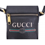 グッチ GUCCI プリントレザーショルダーバッグ ブラック  メンズ レザー 574803 0Y2AT 8163