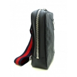 GUCCIグッチ ワンショルダーバッグ ソフト GGスプリーム ベルトバッグ  黒×ダークグレー レザー 478325 K9RRN 1095​
