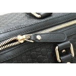 GUCCIグッチ マイクログッチシマ 2WAY ボストンバッグ ハンドバッグ ショルダーバッグ レザー 黒 ブラック アウトレット品 449646 BMJ1G 1000