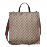 グッチ(Gucci) 456217 ユニセックス GGスプリーム,レザー トートバッグ ベージュ,ブラック 456217K5IAN1000