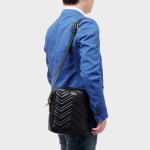 グッチ GUCCI GGマーモント キルティングレザー ショルダーバッグ ブラック [メンズ] 523365 DTDHT 1000