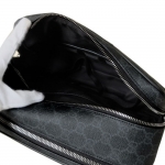 グッチ GUCCI  ポーチ キャンバス×レザー ブラック×グレー 368556-KGDHR-1078