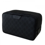 グッチ GUCCI  ポーチ キャンバス×レザー ブラック×グレー 368556-KGDHR-1078