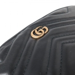 GUCCIグッチ リュックサック GGマーモントロゴ ブラックシェブロンキルティングレザー ナップサック ストラクチャードシェイプ 523405 DTDQT 1000