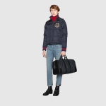 GUCCIグッチ GGスプリーム キャリー オン ダッフルバッグ 2WAY ハンドバッグ ボストンバッグ 旅行カバン トラベルバッグ ブラック 黒 レザー 474131