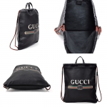 グッチ ハンドバッグ 巾着リュック GG ウエビングライン ドローストリング バックパック ブラック レザー GUCCI レディース メンズ 494053