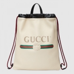 グッチ バックパック/ドローストリング GUCCI ココ・キャピタンコラボ プリント ホワイト/ブラック494053 0GCBT 8821