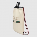 グッチ バックパック/ドローストリング GUCCI ココ・キャピタンコラボ プリント ホワイト/ブラック494053 0GCBT 8821