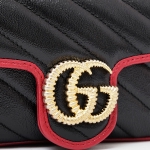 グッチ GUCCI GGマーモント キルティングレザー スーパーミニ ショルダーバッグ ブラック基調 [レディース] 574969 0OLFX 8277