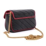 グッチ GUCCI GGマーモント キルティングレザー スーパーミニ ショルダーバッグ ブラック基調 [レディース] 574969 0OLFX 8277