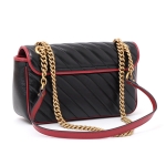 グッチ GUCCI GGマーモント レザー チェーン ショルダーバッグ ブラック基調 [レディース] 443497 0OLFX 8277