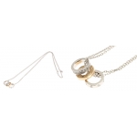 カルティエ ラブ スリーフープ ダイヤ ネックレス WG PG 18K  B16025350