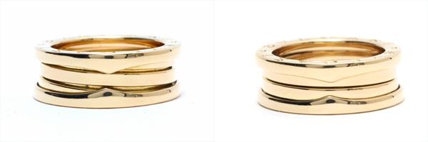 ブルガリ　リング　ビーゼロワンリング　S　3バンド　K18YG  CL8546512