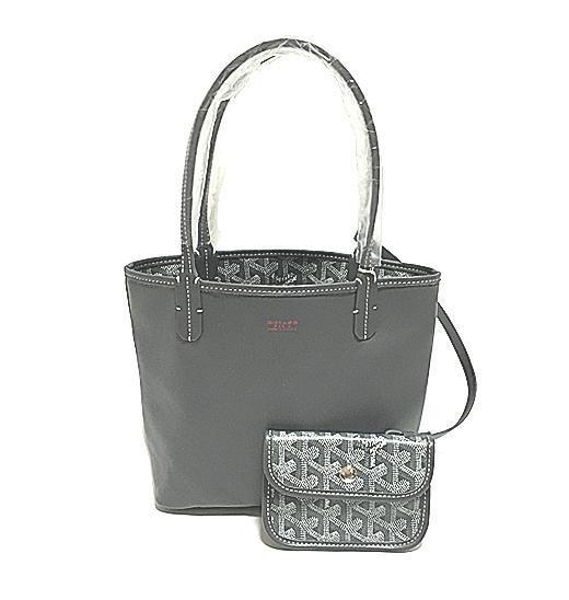 ゴヤールGOYARD 「アンジュ ミニ」 ANJOU MINI トート バッグ リバーシブル グリス ショッパー・リボンのラッピング G2020628