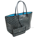 GOYARD ゴヤール サンルイ クレール・ヴォア PM ブルーターコイズ 水色 黒 ショッパー リボン ラッピング G2020618