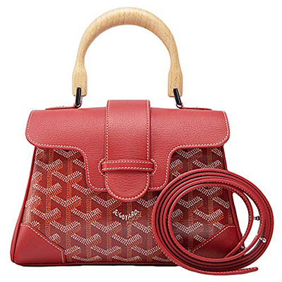 ゴヤール  サイゴン ミニ ハンドバッグ 2WAY ショルダー 赤 レア ヘリンボーン レディース GOYARD SAIGON MINI G2020678