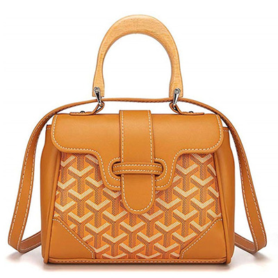 ゴヤール  サイゴン ミニ ハンドバッグ 2WAY ショルダー 黄 レア ヘリンボーン レディース GOYARD SAIGON MINI G2020679