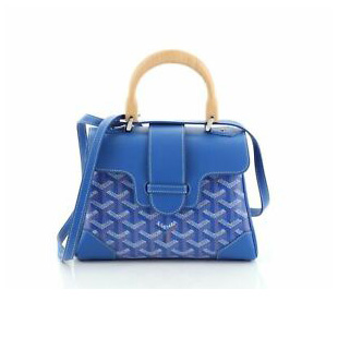 ゴヤール  サイゴン ミニ ハンドバッグ 2WAY ショルダー 青 レア ヘリンボーン レディース GOYARD SAIGON MINI G2020683