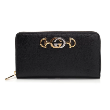 グッチ GUCCI ズゥミ レザー ラウンドファスナー ウォレット 長財布 ブラック [レディース] 570661 1B90X 1000